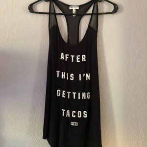 PINK tacos mesh runners tank
